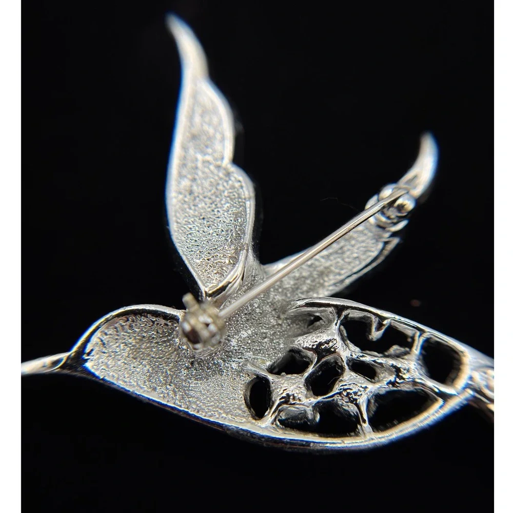 Vintage‎ Sarah Coventry Bird of Paradise Brooch Aurora Borealis Rhinestone Pin